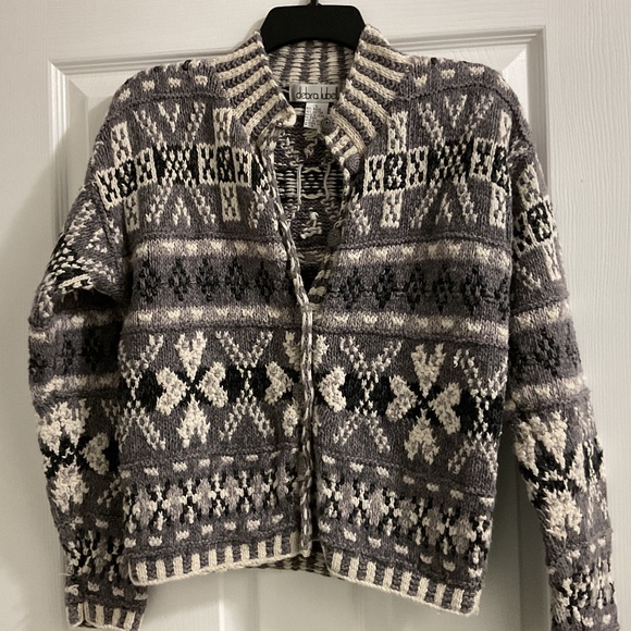 Vintage Debra Lubell Button-up Nordic Cardigan, Large - Picture 1 of 4